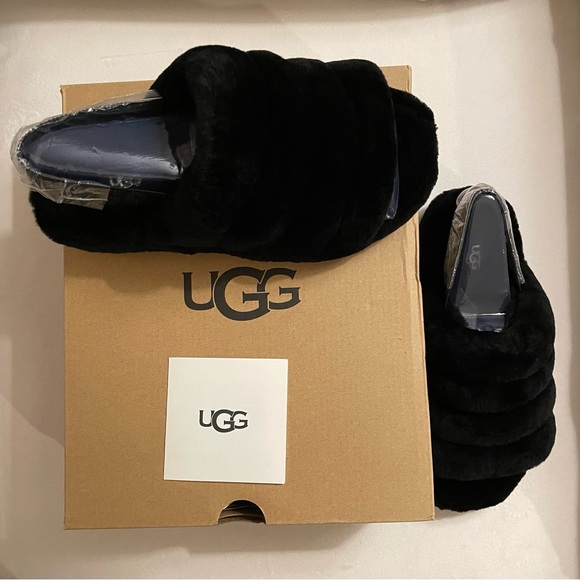 NEW in Box Ugg Slippers Fluff Yeah Bling Black in Size 6 - Picture 11 of 13
